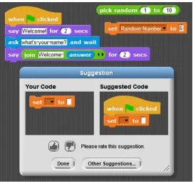 Figure 3.3 An example of a hint for a “test script” that recommends modifying it like a main script.