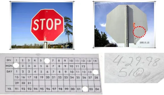Figure 3. Sample Current Traffic Sign Installation Date Labeling Methods 