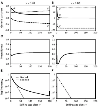 Figure 1 Purging of genetic variance under contin-sWrightvariancetheir values depend on the number of generationssimulated (here 500,000)