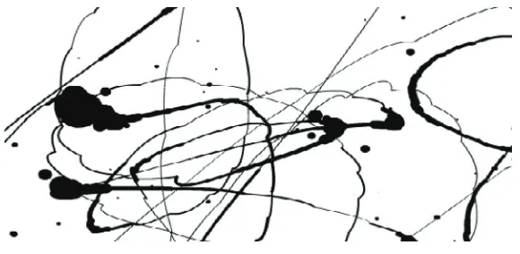 Figure 3. An example of how movement traces and kinematics are translated from the movement itself to a static image