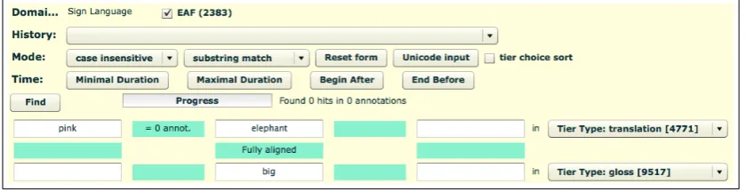 Figure 1: Partial screenshot of multiple layer search. Showing the pink elephant search example.