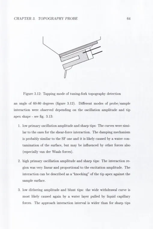 Figure 3.12: Tapping mode of tuning-fork topography detection