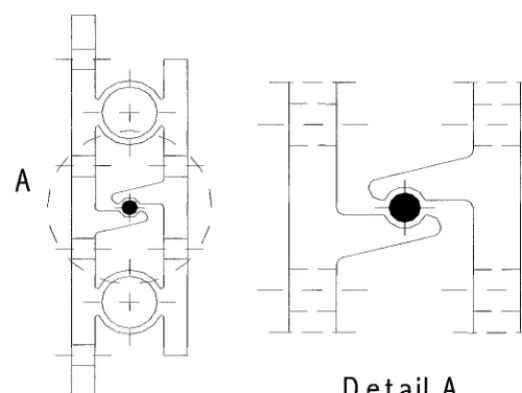 Fig. 3. The extruded aluminium version with the integral continuous hinge arms at the middle and the separately- made hinge pin