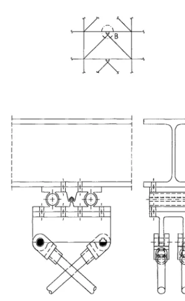 Fig. 5. A chevron bracing system in which the braces are connected to the beam by the aluminium version of KHONSAR