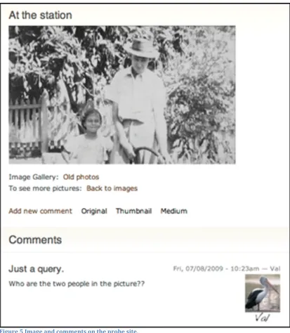Figure   5   Image   and   comments   on   the   probe   site.   