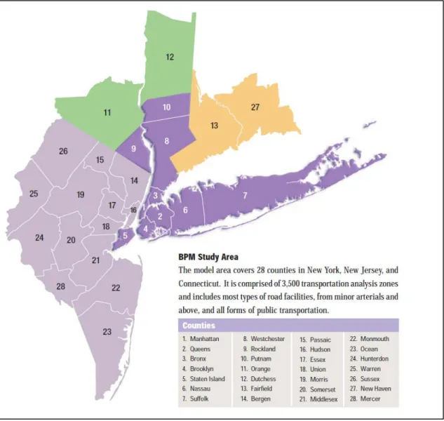 Figure 3-6   RHTS Study Area for NYBPM Model  