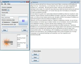Figure 2: The COGSUM interface.