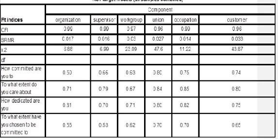 Table 5 Confirmatory Factor Analysis Results for single-factor KUT items 