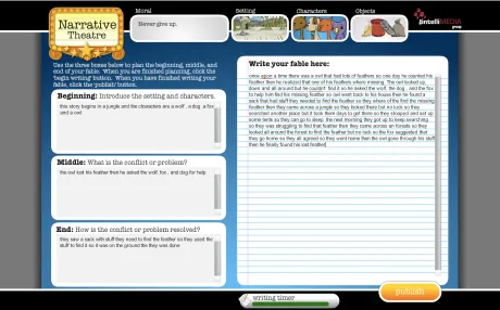 Figure 1.  Narrative Theatre fable composition support environment. 