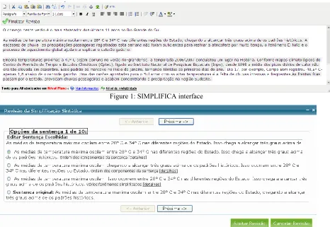 Figure 1: SIMPLIFICA interface 