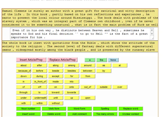 Figure 1: Example of a sentence for annotation as it appears in the annotation tool window