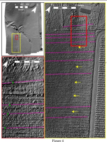 Figure 4 Multiple zoom levels showing various indicators of tectonic deformation. Upper left:  overview of 