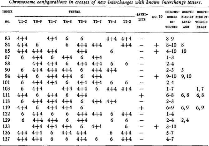 TABLE 1 Chromosome configurations in crosses (Continued) o j  new 
