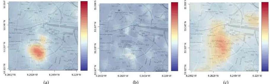 Fig. 9: MNO. Number of base stations deployed (a), capacity supplied (b), trafﬁc served (c) for all costs combinations.