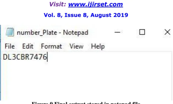 Figure 9 Final output stored in notepad file  