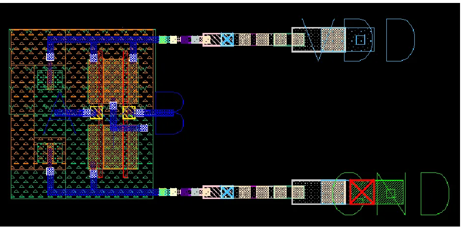 Figure 21: Two input NAND Gate Layout 