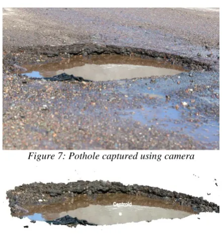 Figure 7: Pothole captured using camera   