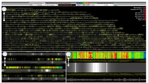 Figure 3 Genome viewer as Google Map. Gene expression data measurements over eight cell types of the entire mouse genome are mappedonto genome coordinates