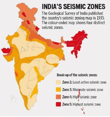 Fig : 1 Seismic Zones 