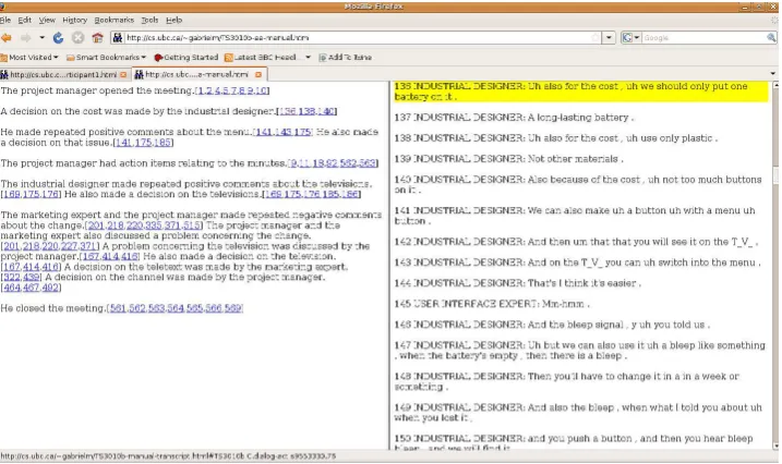 Figure 1: Summary Interface