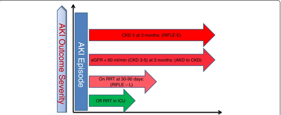Figure 1 Time periods for renal recovery based on various study endpoints in the published literature