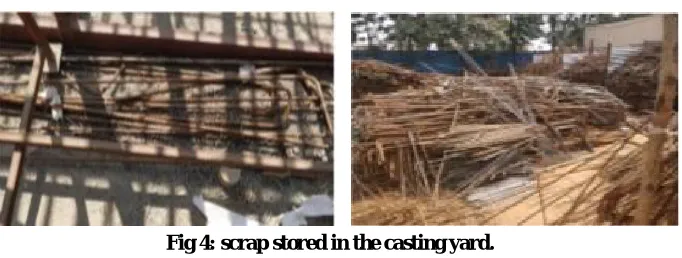 Fig 4: scrap stored in the casting yard.  