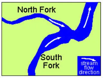 Figure 1. The map above illustrates the relative positions of the two forks in the Missouri River