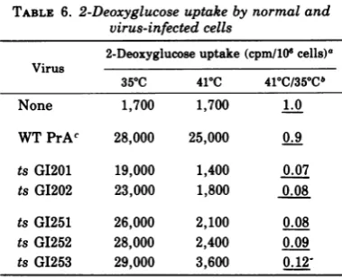 TABLE 6. 2-Deoxyglucose uptake by normal andvirus-infected cells
