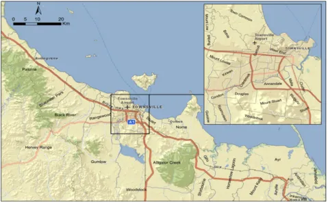 Figure 1.Geographical layout of Townsville by suburb. 