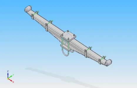 Fig 3.2 Meshing of 9 leaf spring 
