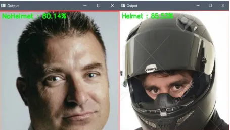 Fig 5: Helmet Prediction using LeNet 