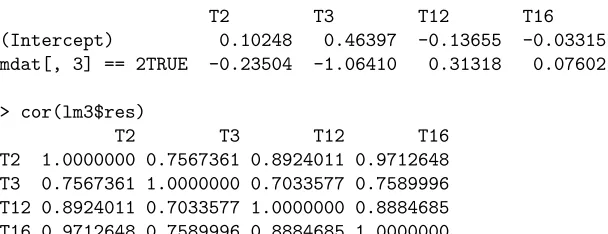 Figure 1 contains lots of informa�on. Rather than extensively explore it, we were interested to look at QTL eﬀects and residual correla-�ons for some traits at a few markers, including traits 2, 3, 12 and 16 at marker 3, trait 5 and 8 at marker 10, traits 