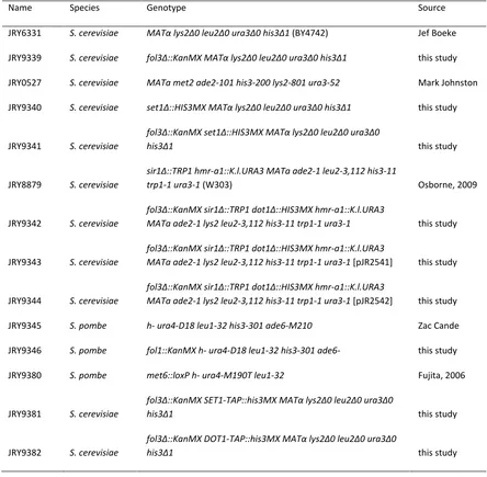 Table S1   Yeast strains used in this study 