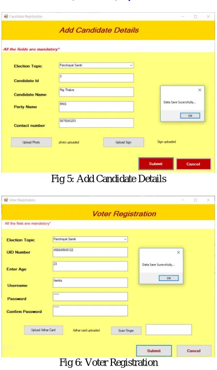 Fig 5: Add Candidate Details  