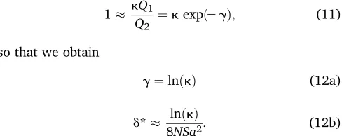 Table 1; as predicted by Equation A.3b, d* is roughly in-