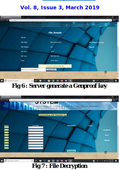 Fig 6 : Server generate a Genproof key  