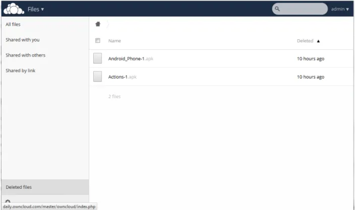 Figure 4.8: Deleted files