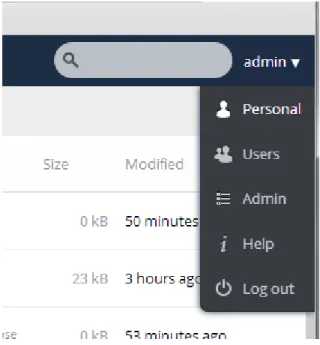 Figure 4.9: Personal Settings menu