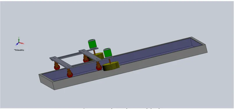 Figure 1: Experimental setup drawn in solidworks.  
