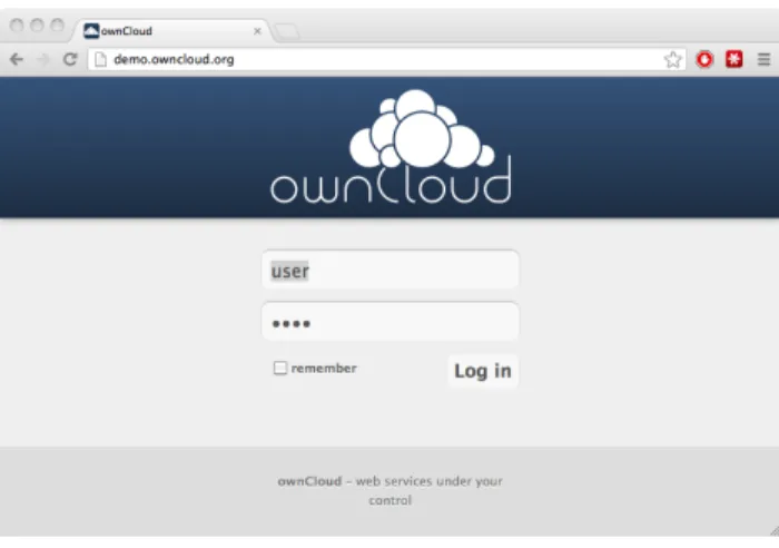 Figure 2.1: The ownCloud login screen