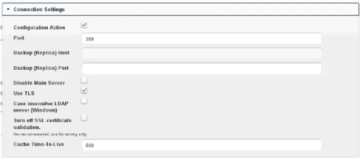 Figure 3.4: LDAP Advanced Settings, section Directory Settings