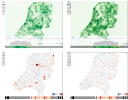 Figure 6: Screenshot from prototype application. Spatial se-lection and species selections have been applied