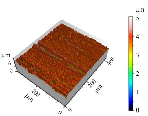 Figure 4:  Representative 2D surface profiles of a manually polished copper substrate before 