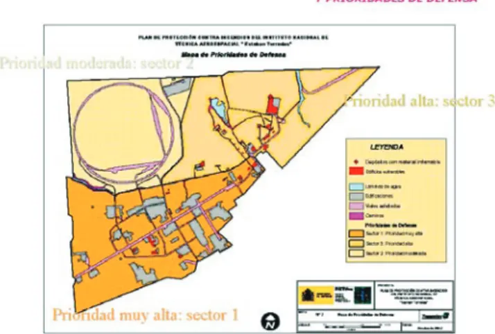 Figure  2—Map  of  protection  and  defence priorities  (Very  high priority:  Sector  1,  Moderate Priority: Sector 2, High Priority: Sector 3) 