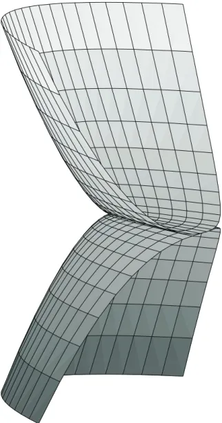 Figure 3.7: Example of a surface that is tangent plane continuous but not C 1 -continous.