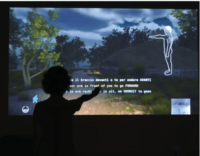 Fig. 9. The tutorial of the application. The user can learn the gestures in order to move in the virtual space