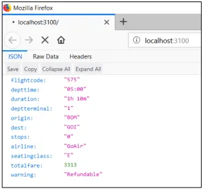Figure 7: Output as seen on the HTML webpage 