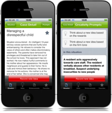 Figure 3. The Carer mobile app showing a retrieved 