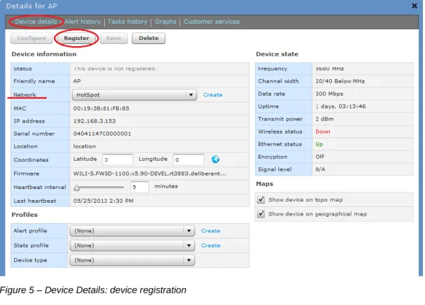 Figure 5 – Device Details: device registration 