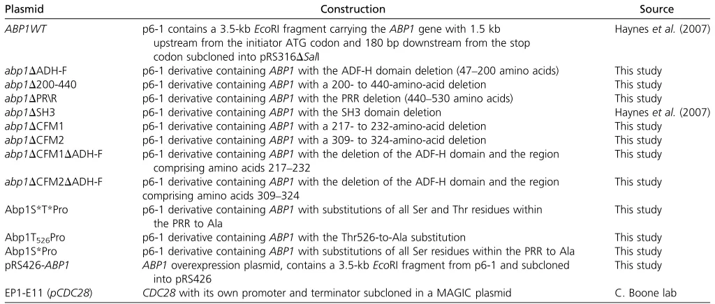 Table 2 Plasmids used in this study